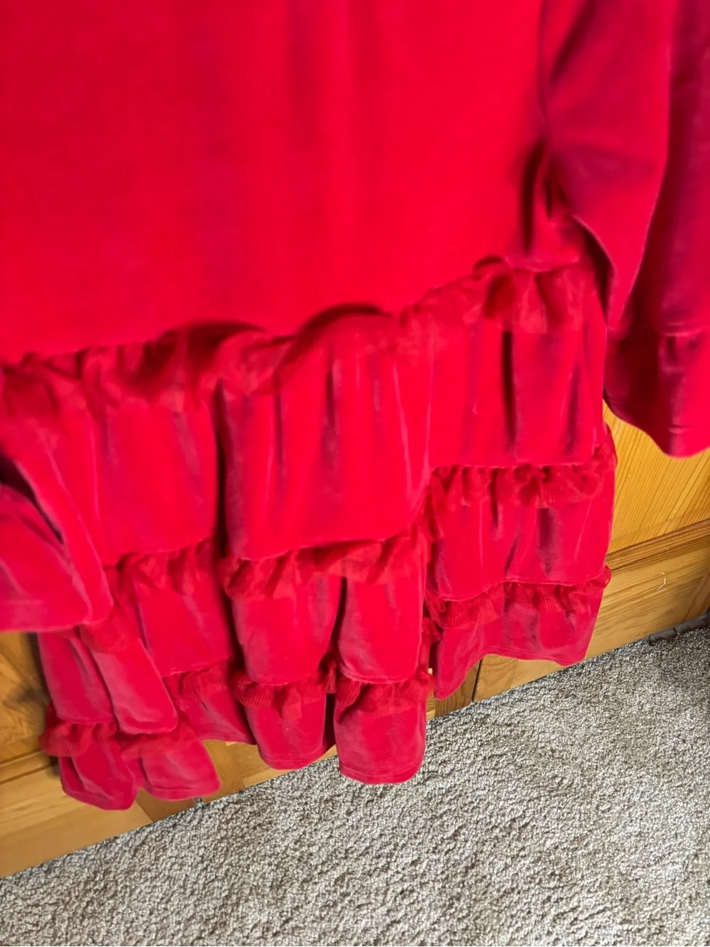 Hanna Andersson Red Velvet Ruffle Dress